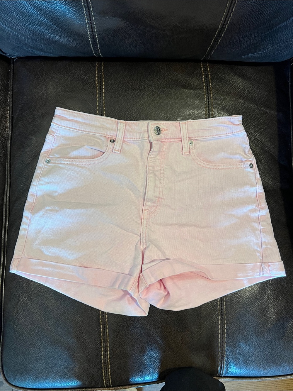 wild fable Light Pink High-Rise Denim Shorts
